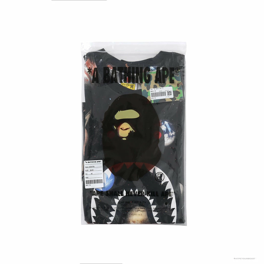 BAPE Shark Head Planet Tee Shirt Clothes