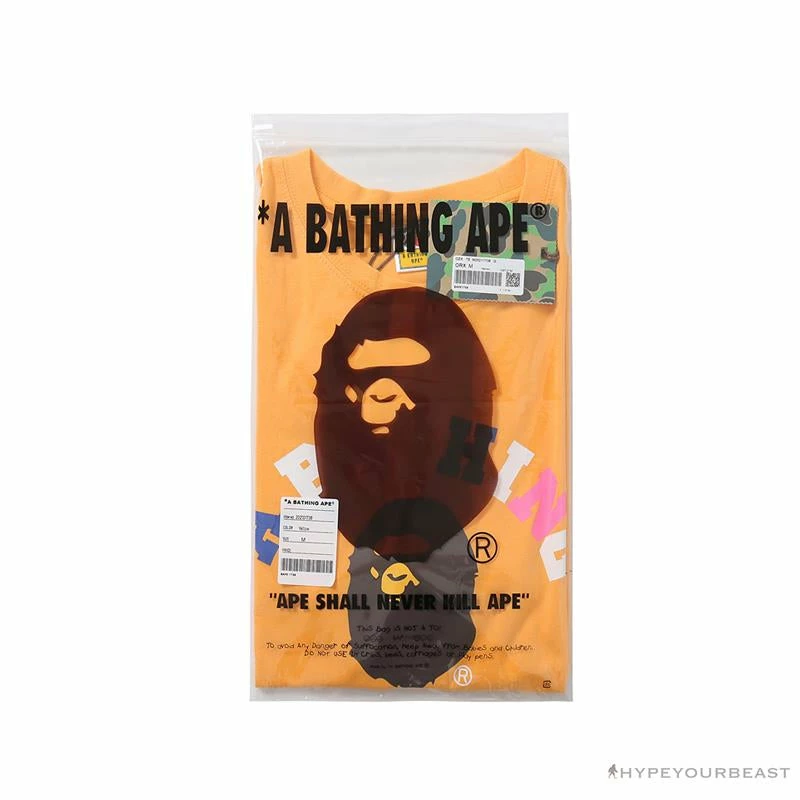 Clothes BAPE Little Ape Head Colorful Classic Tee Shirt ‘YELLOW’