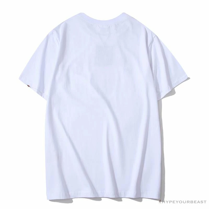 BAPE Classic Basic Ape Man Head English LOGO Tee Shirt ‘WHITE’