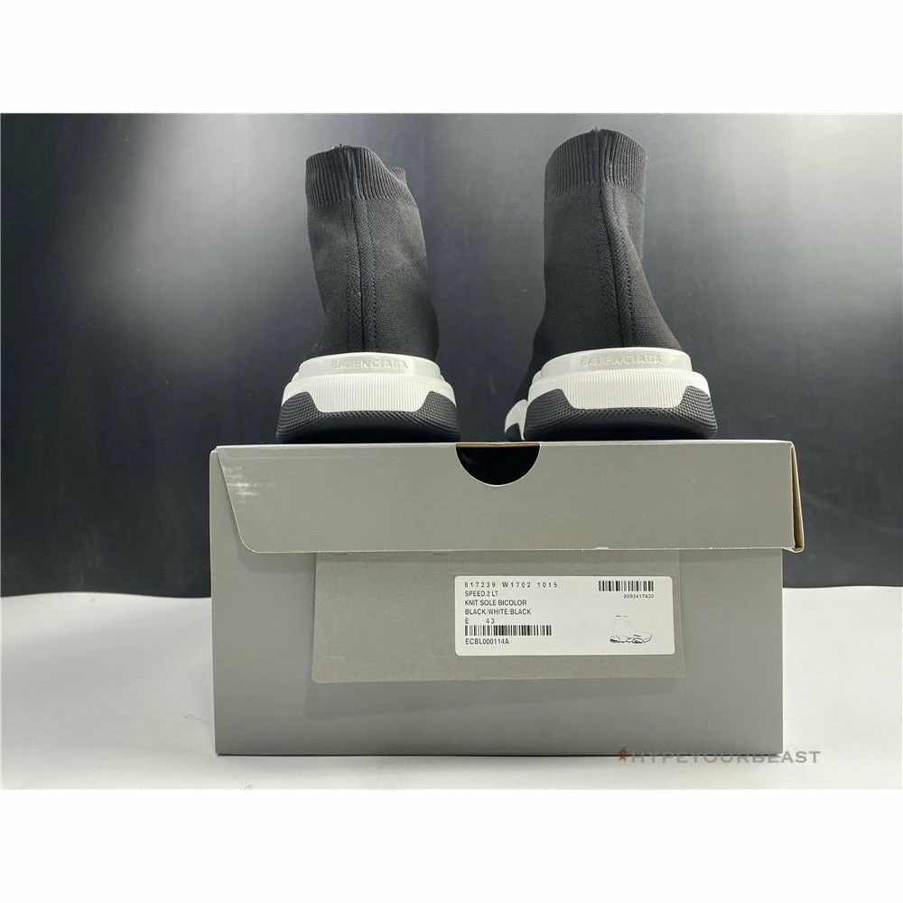 BCG Sock Sneakers Black / White Sole Balanciaga Sock Sneakers
