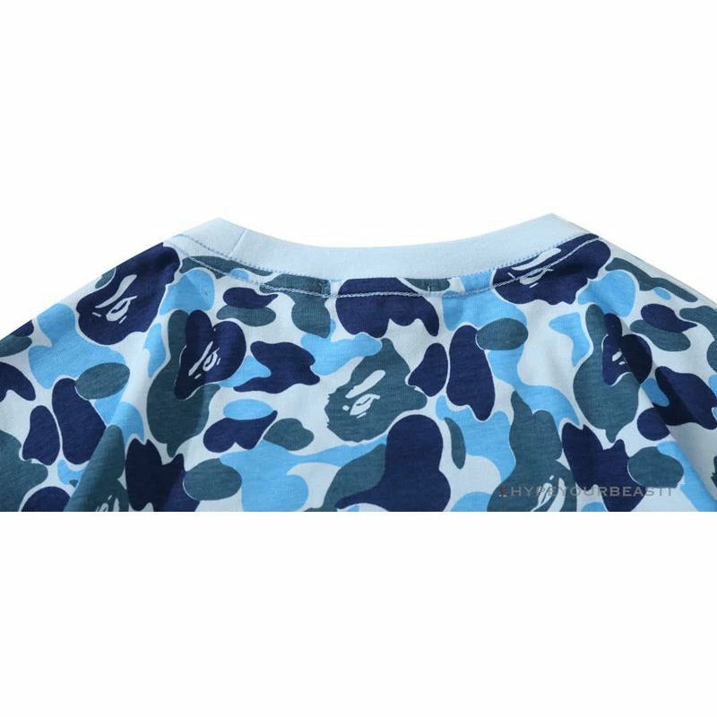 BAPE Ape Head Star Camouflage Shading Tee Shirt ‘BLUE’