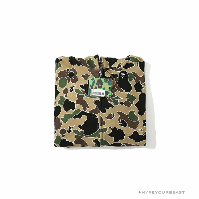 BAPE Shark Head STA Star Camouflage Hoodie ‘YELLOW’ Clothes