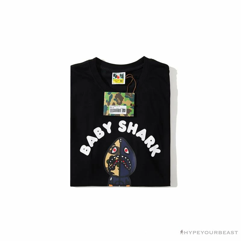 Clothes BAPE Baby Shark Red Shark Tee Shirt ‘BLACK’