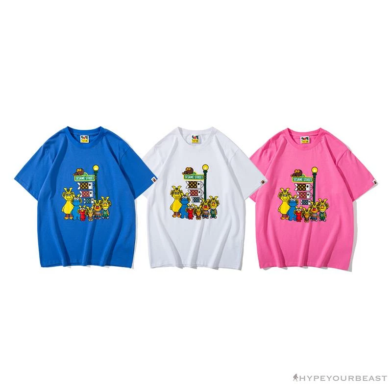 BAPE Baby Milo Sesame Street Carp Streamer Tee Shirt ‘WHITE’ Clothes