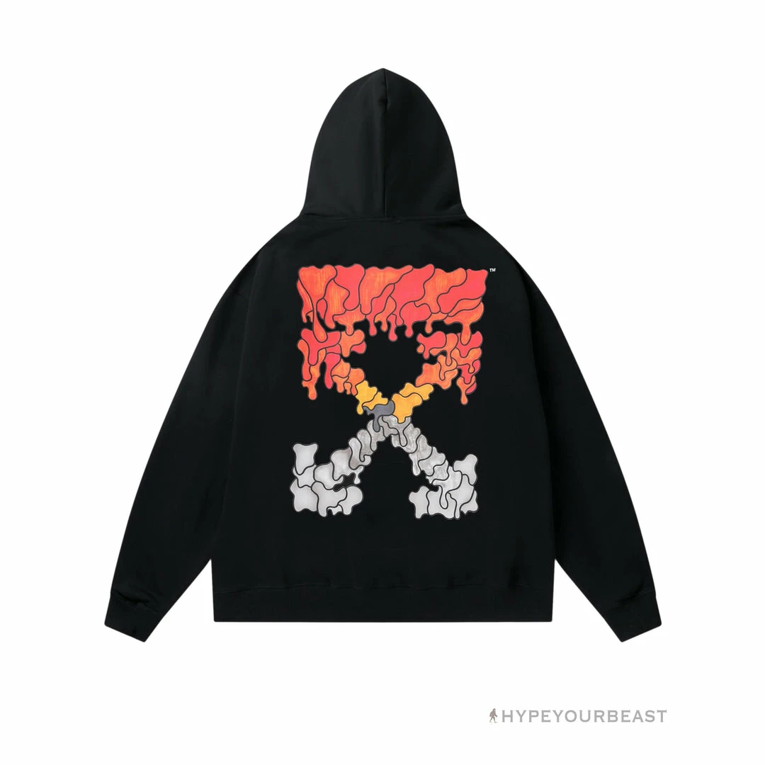 HypeYourBeast Off White Hoodie Red Orange – Black