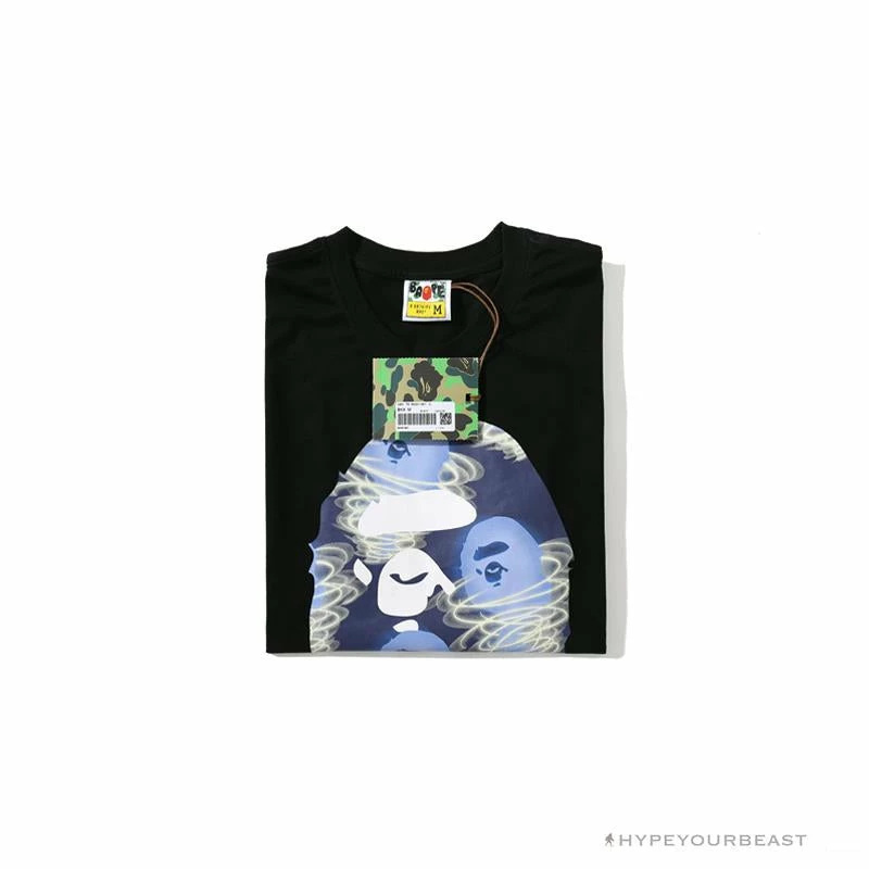 BAPE Blue Ape Head Green Storm Tee Shirt ‘BLACK’ Clothes
