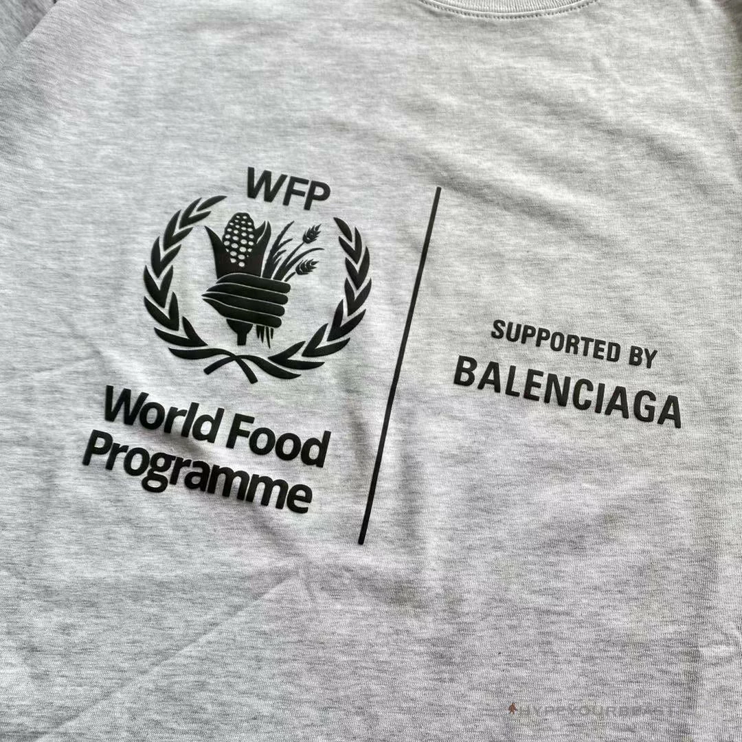 bcg S*pport word food programme tee shirt grey