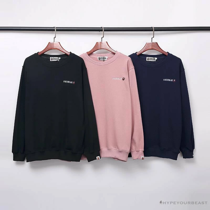 BAPE Behind The Great Ape-Man Head Long Sleeve Shirt ‘DARK BLUE’