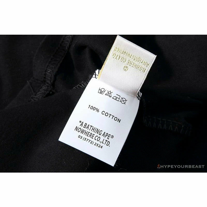 BAPE Classic Basic Ape Man Head English LOGO Tee Shirt ‘BLACK’ Clothes