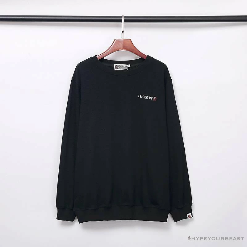 Clothes BAPE Behind The Great Ape-Man Head Long Sleeve Shirt ‘BLACK’