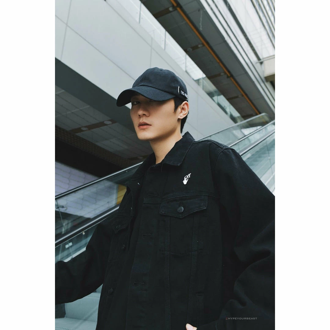 HypeYourBeast Off White Denim Black Jacket – White Hoodies & Jackets