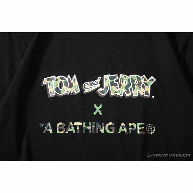 Clothes BAPE Little Ape Head Tom And Jerry Chase Tee Shirt ‘BLACK’