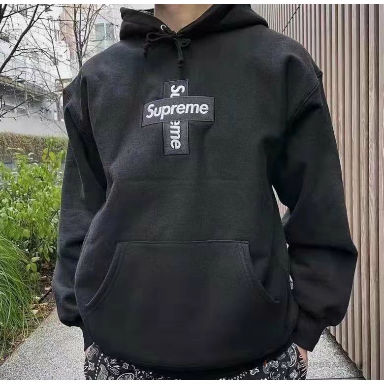 hypeyourbeast hoodies & jackets S*p*e cross box logo hoodie black