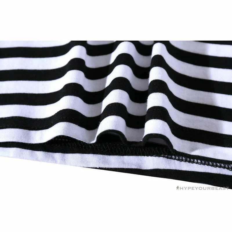 BAPE Baby Milo Rock Bass Player Striped Tee Shirt ‘BLACK’ Clothes