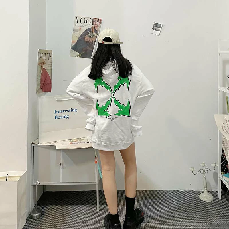 HypeYourBeast Off-White Green Hoodie – White Hoodies & Jackets