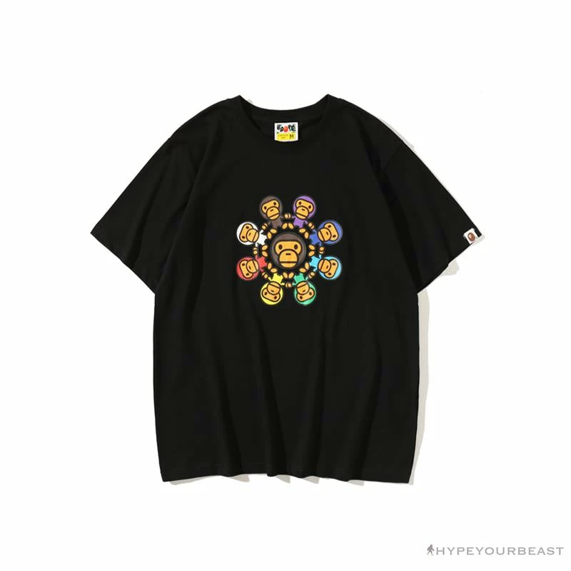 BAPE Baby Milo Ring Colorful Kaleidoscope Tee Shirt ‘BLACK’ Clothes