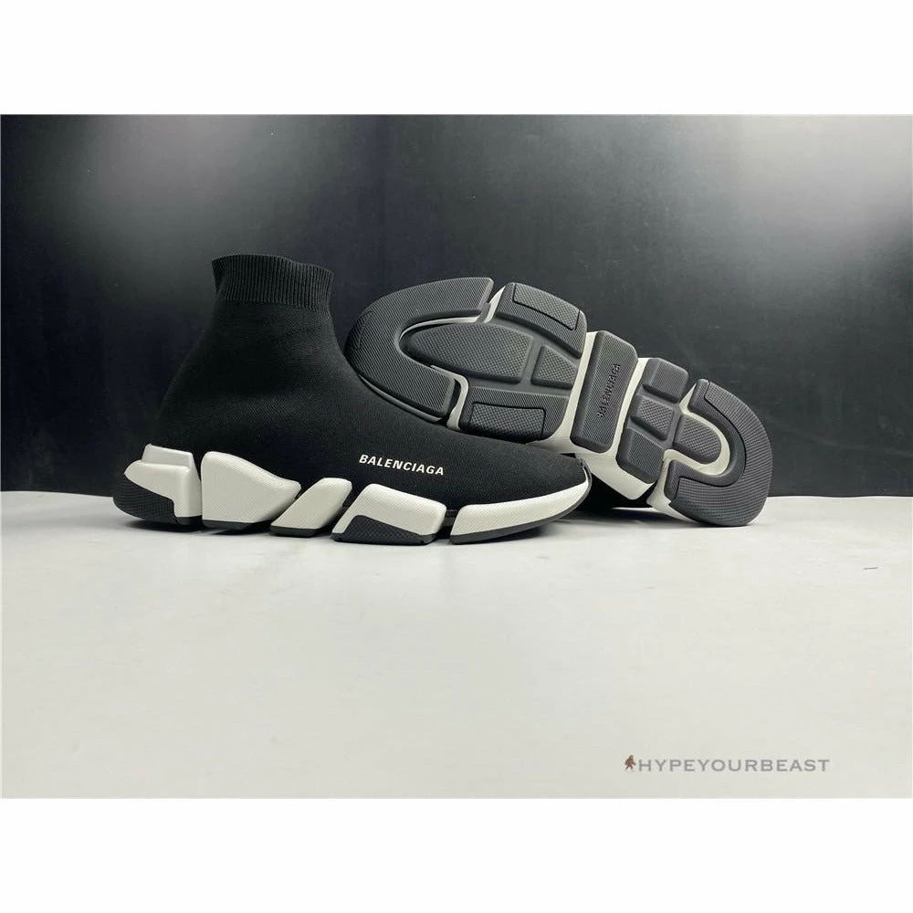 BCG Sock Sneakers Black / White Sole Balanciaga Sock Sneakers