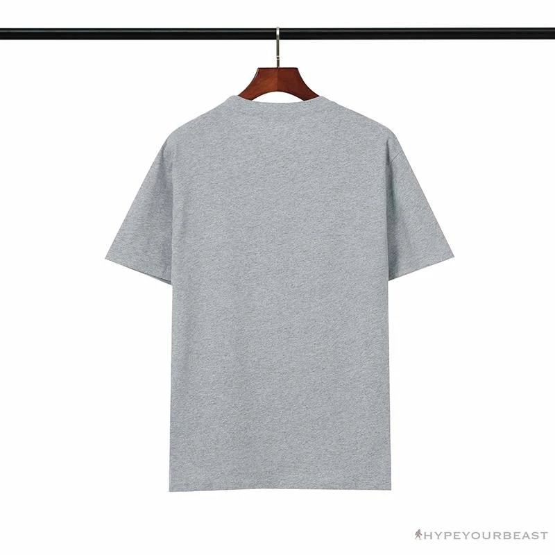 BAPE Classic Embroidered Logo Ape Head Tee Shirt ‘GREY’