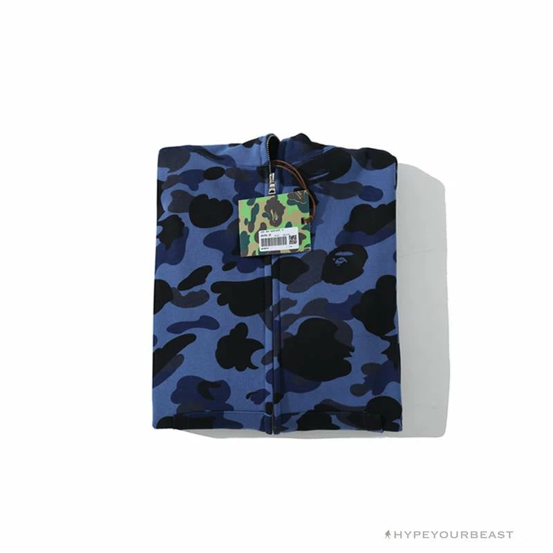 Clothes BAPE Camo Hoodie Shark Head ‘NAVY BLUE’