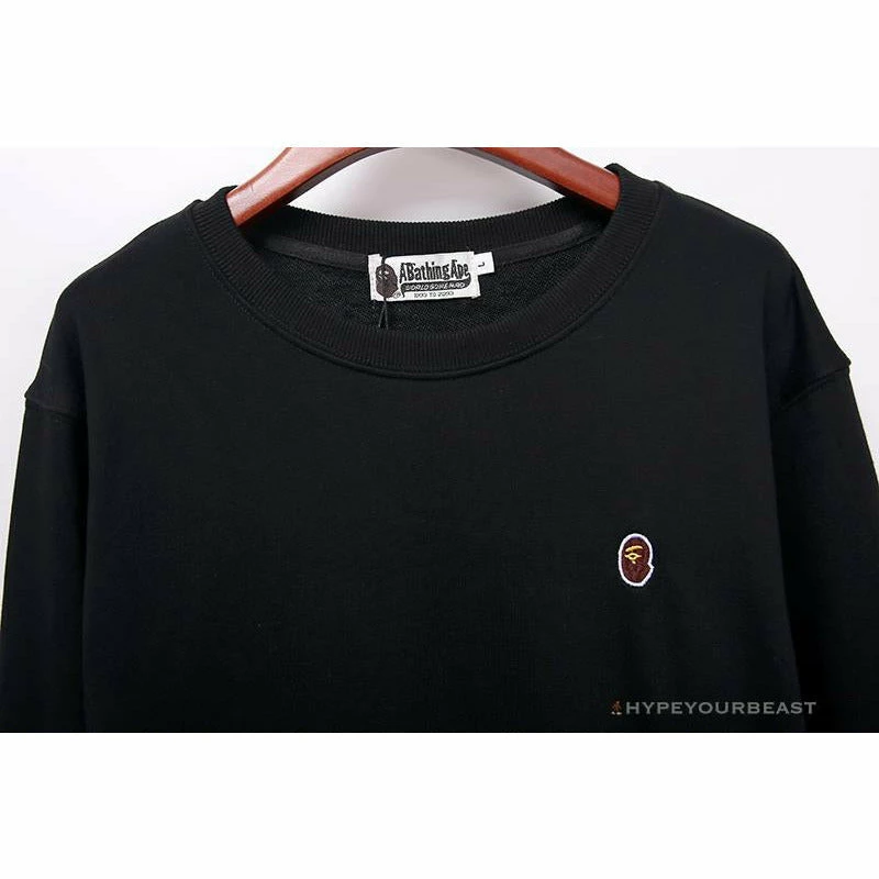 Clothes BAPE Classic Ape Head Embroidered Long Sleeve Shirt ‘BLACK’
