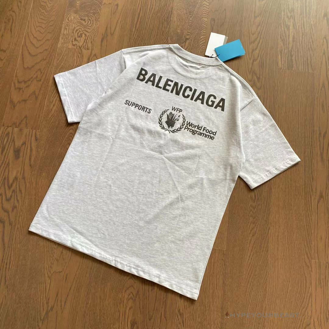 bcg S*pport word food programme tee shirt grey