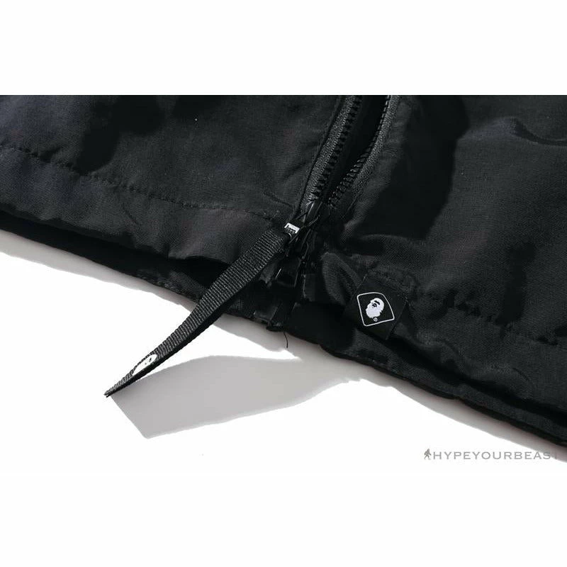 BAPE X FCRB Joint Double Zip Camouflage Hoodie ‘BLACK’ Clothes