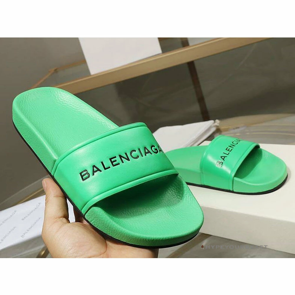 hypeyourbeast Ba*len*cia*ga slides bcg slides green