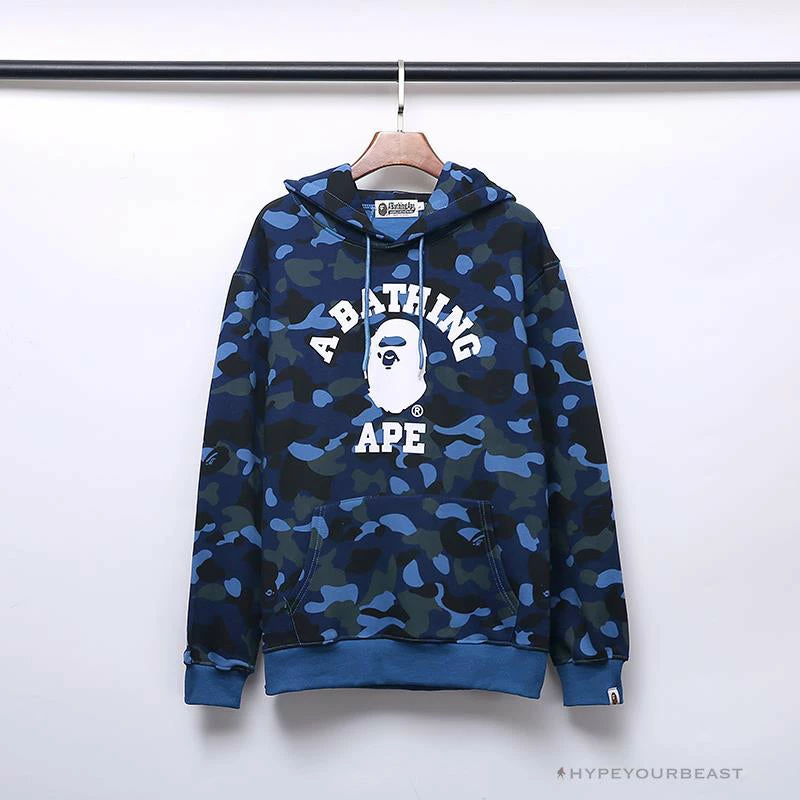 BAPE X Bathing Ape Head Camouflage Hoodie ‘BLUE’