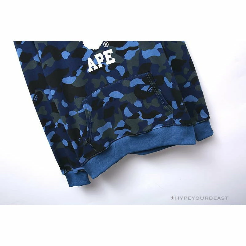 BAPE X Bathing Ape Head Camouflage Hoodie ‘BLUE’