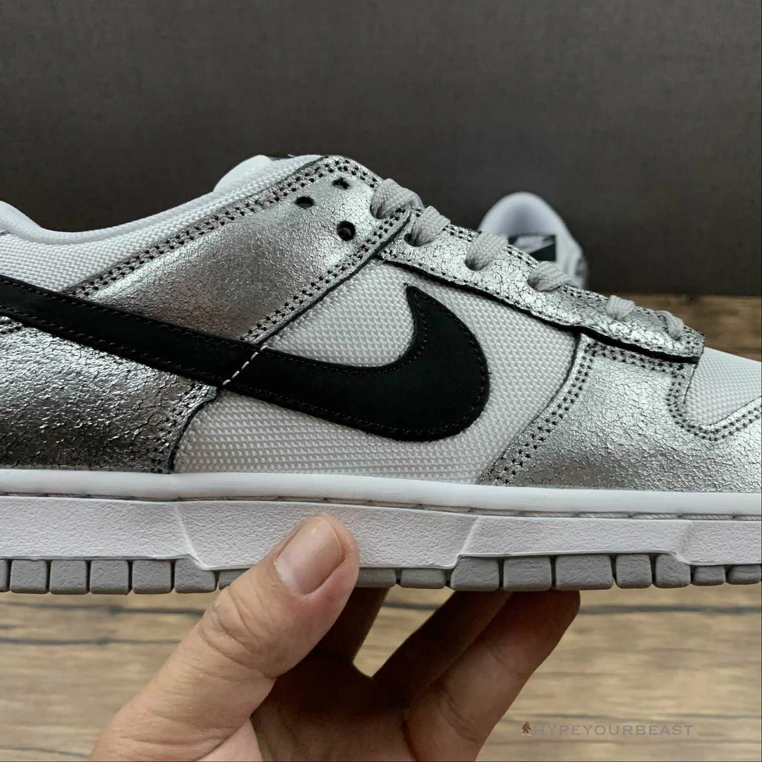 HypeYourBeast Nike Dunk Low Cracked Leather Silver