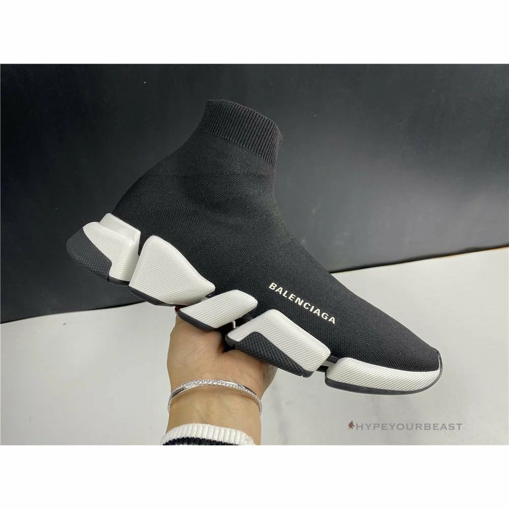 BCG Sock Sneakers Black / White Sole Balanciaga Sock Sneakers