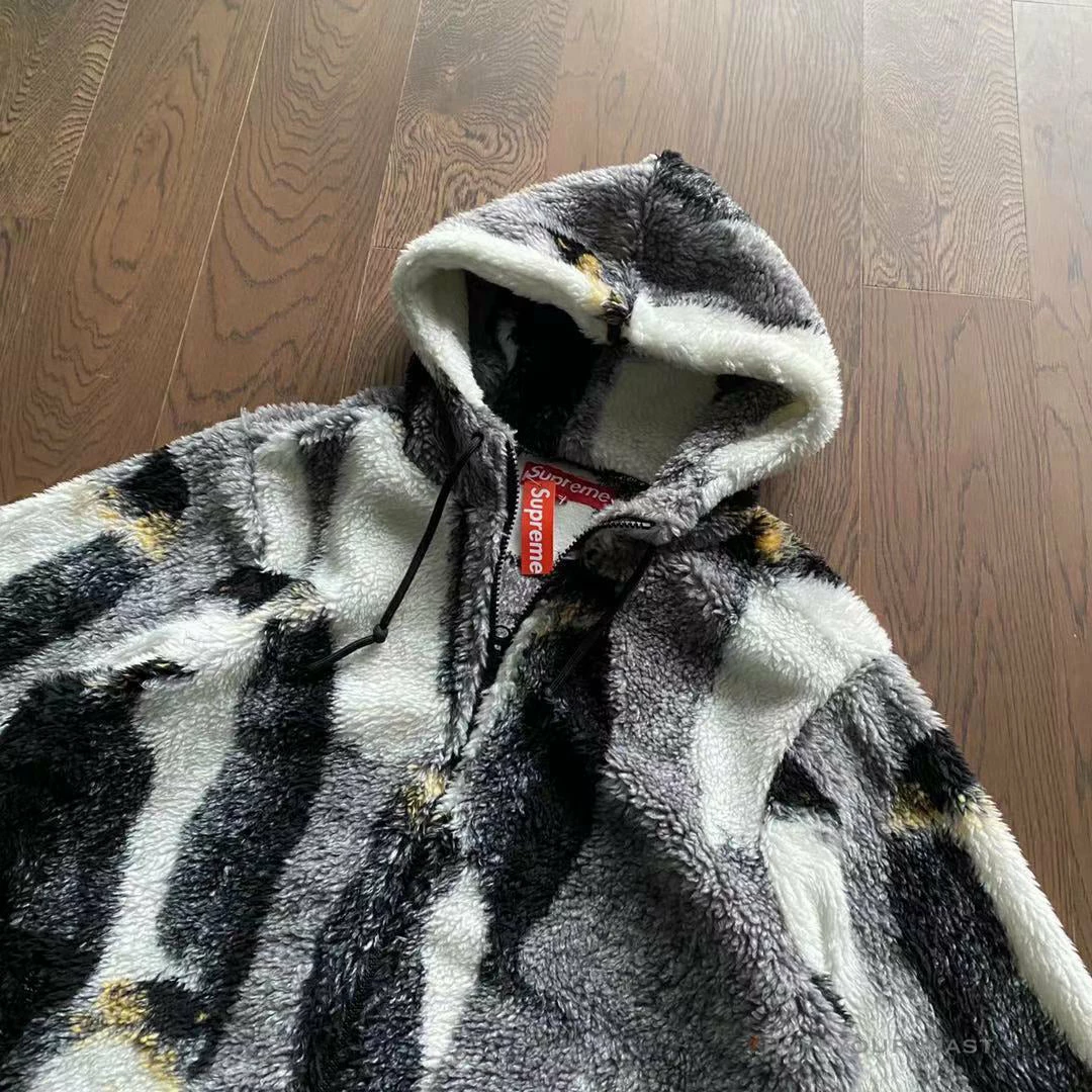 hypeyourbeast S*p*e penguins hooded fleece jacket black hoodies & jackets