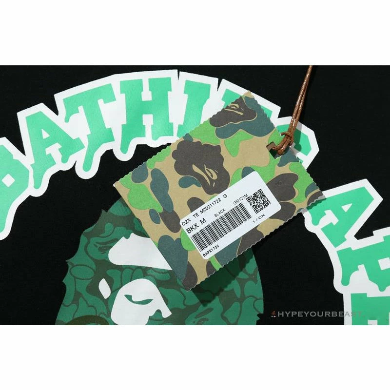 Clothes BAPE Paint Splash Green Camouflage Tee Shirt ‘BLACK’