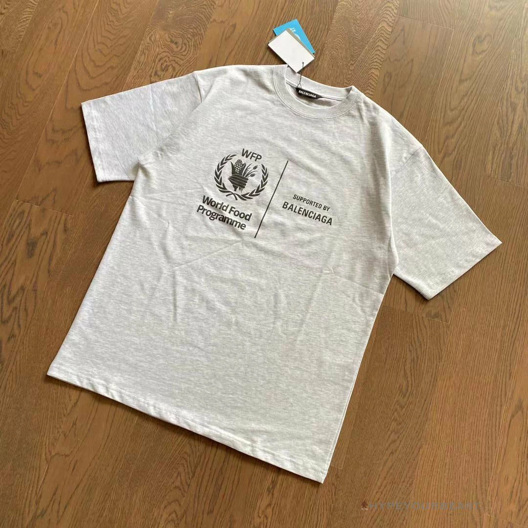 bcg S*pport word food programme tee shirt grey