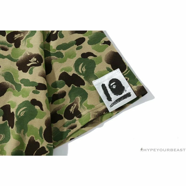 BAPE Chinese Style Ink 10th Anniversary Camouflage Tee Shirt ‘Green & White’ Clothes