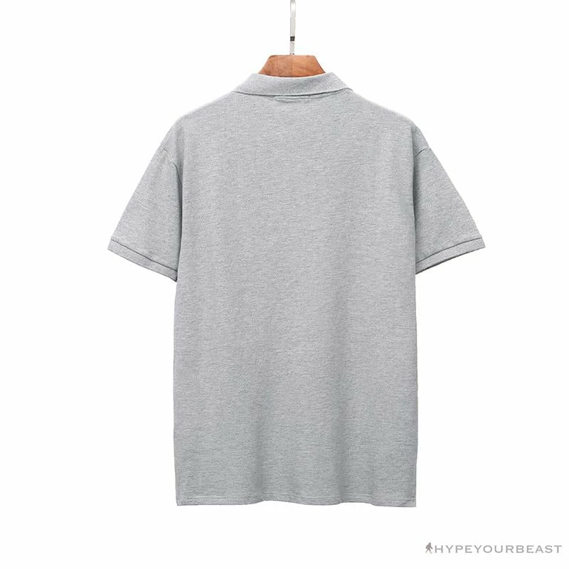 BAPE Classic Ape Head Print Versatile Polo Shirt ‘GREY’