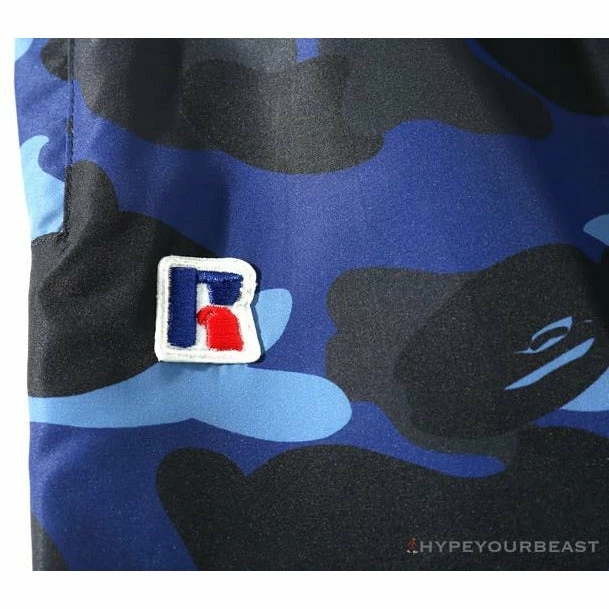 Clothes BAPE X RUSSELL ATHLETIC Drawstring Camouflage Pants ‘BLUE’