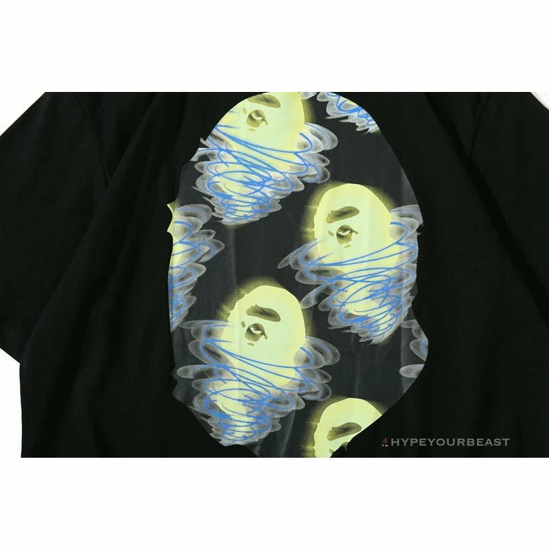 Clothes BAPE Green Ape Head Blue Storm Tee Shirt ‘BLACK’