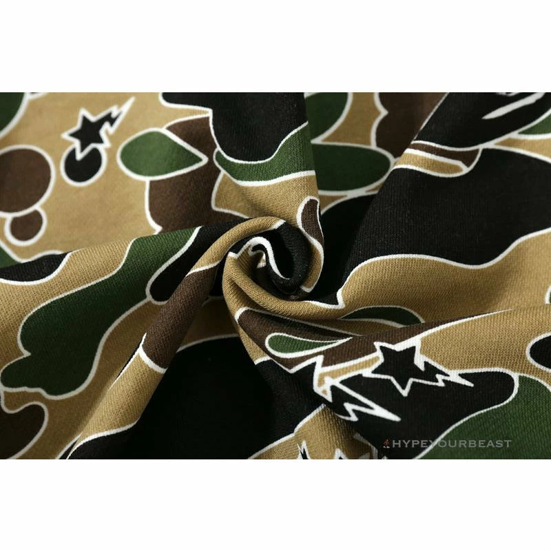 BAPE Shark Head STA Star Camouflage Hoodie ‘YELLOW’ Clothes