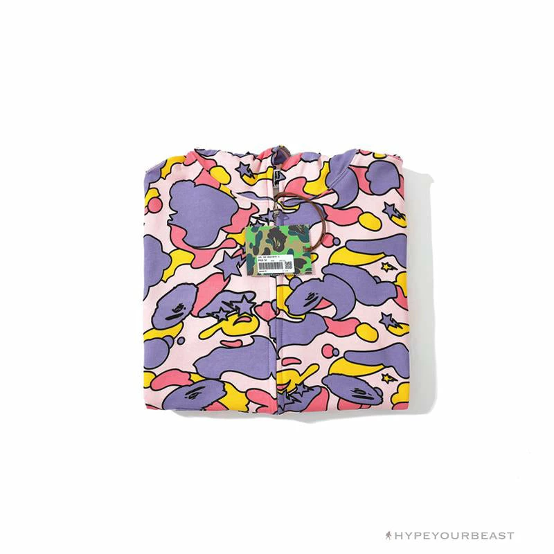 BAPE Shark Head STA Star Camouflage Hoodie ‘PINK’