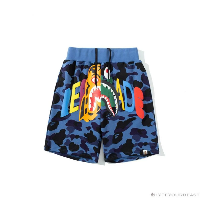 BAPE X READYMADE Tiger Head Foam Camouflage Shorts ‘BLUE’ Clothes