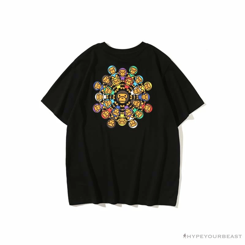 BAPE Baby Milo Ring Colorful Kaleidoscope Tee Shirt ‘BLACK’ Clothes