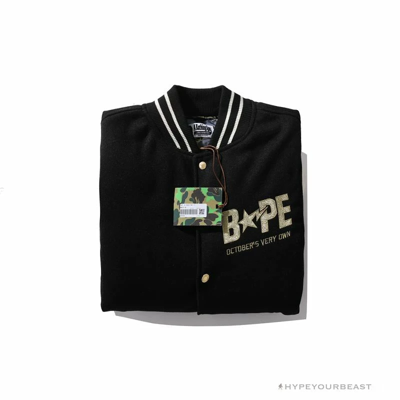 BAPE OVO Patchwork Baseball Owl Jacket Clothes