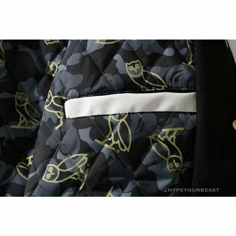 BAPE OVO Patchwork Baseball Owl Jacket Clothes