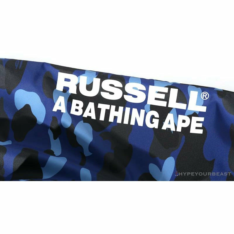 Clothes BAPE X RUSSELL ATHLETIC Drawstring Camouflage Pants ‘BLUE’