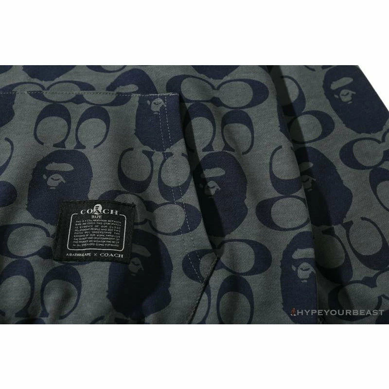 BAPE X COACH Co-Branded Dark-Blue Hoodie Clothes