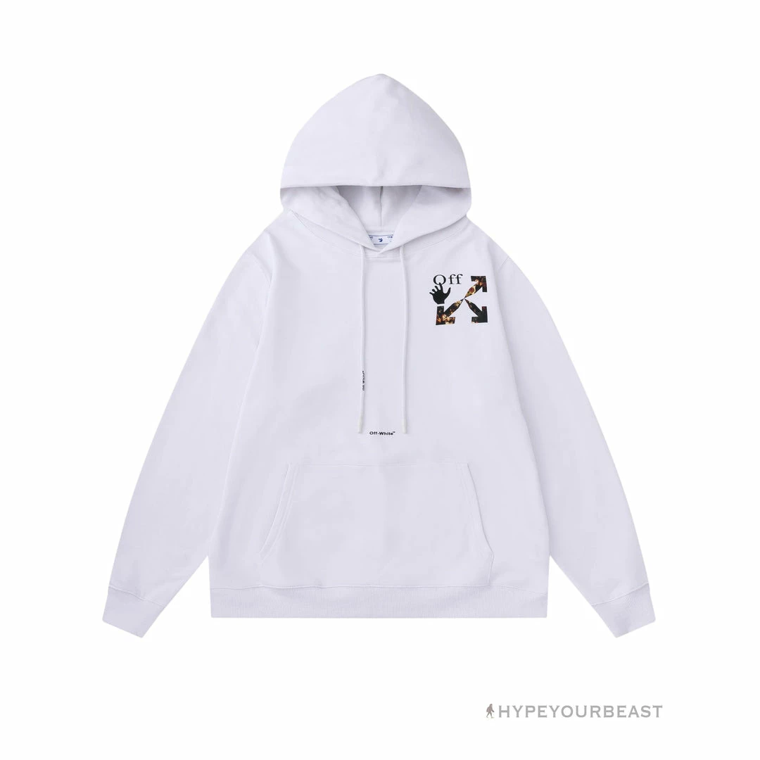 HypeYourBeast Off White Hoodie Jabba Flower – White Hoodies & Jackets