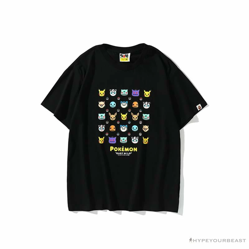 BAPE Baby Milo Pokémon Tee Shirt ‘BLACK’ Clothes