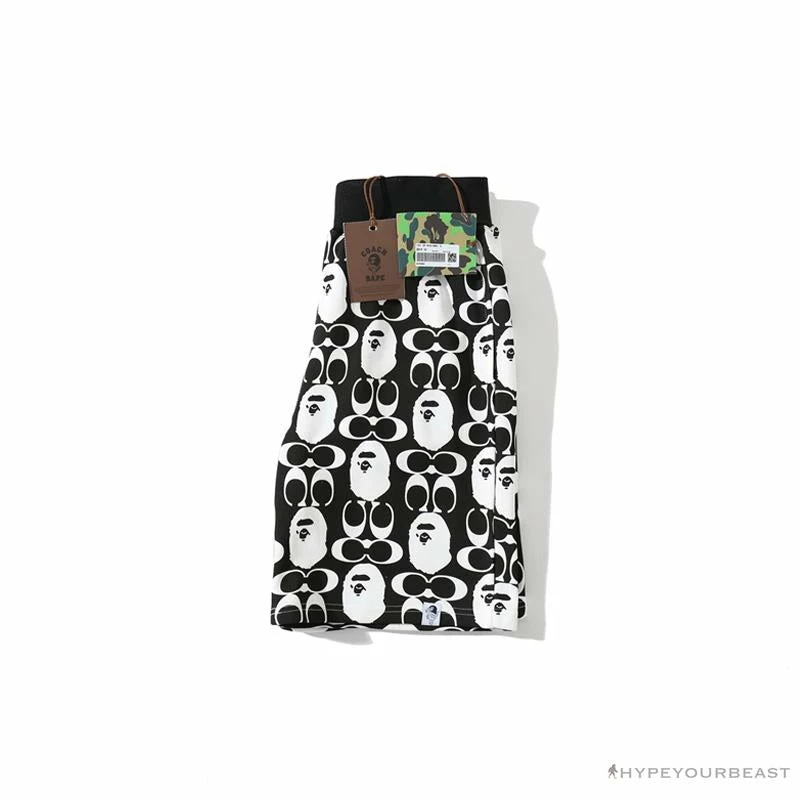 Clothes BAPE X COACH Co-Branded Black-White Shorts