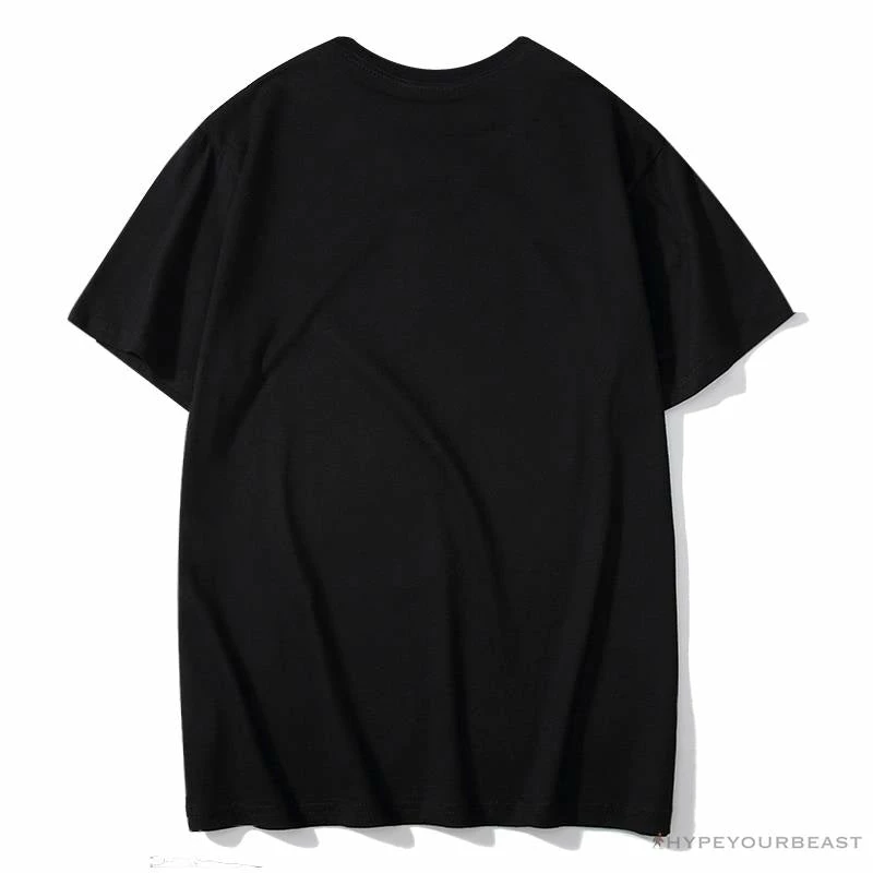 Clothes BAPE Tiger Pattern Camouflage Ape Man Initial Print Tee Shirt ‘BLACK’